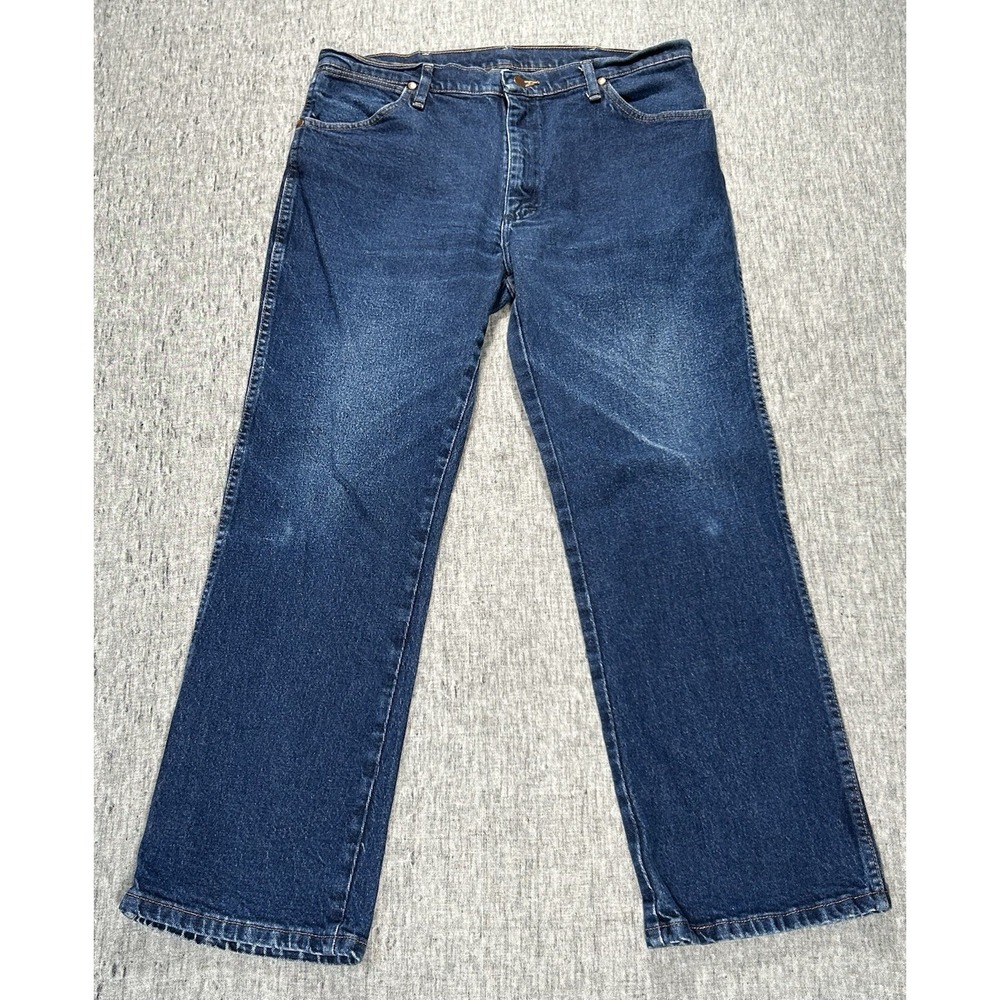 Wrangler 947STR Jeans Mens 36 x 30 Blue Denim Cowboy Cut Stretch Faded
